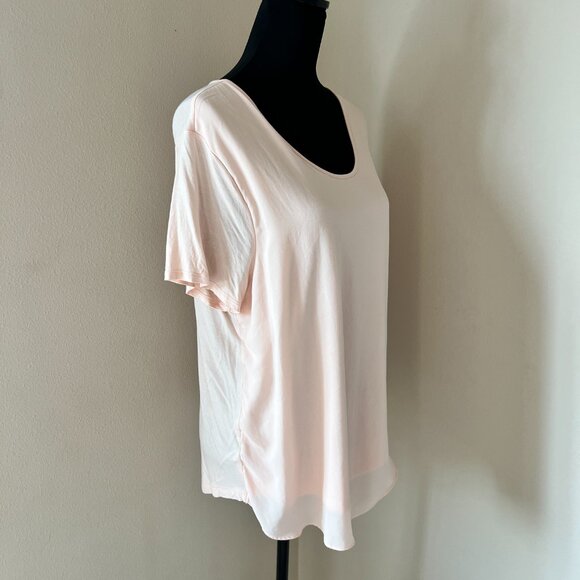 Ann Taylor LOFT Mixed Media Top Blouse - Peach - Size XL - Picture 3 of 9
